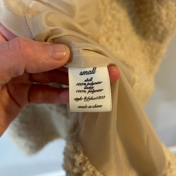 NWT Francescas Mi Ami Faux Fur Drape Cream Ivory Vest Women's Size Small - Picture 3 of 5